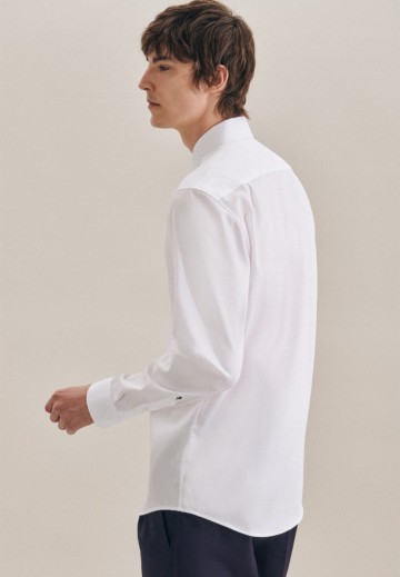 195007 Seidensticker Men's Twill Shirt Regular Fit LS wit achter
