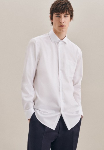 195007 Seidensticker Men's Twill Shirt Regular Fit LS wit
