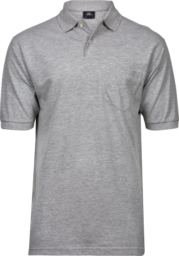 TJ2400 Tee Jays Pocket Polo mannen heather grijs