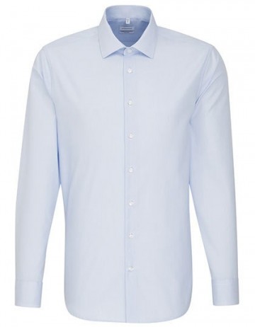 246670 Seidensticker Men's Shirt Shaped Fit Check/Stripes LS lichtblauw check