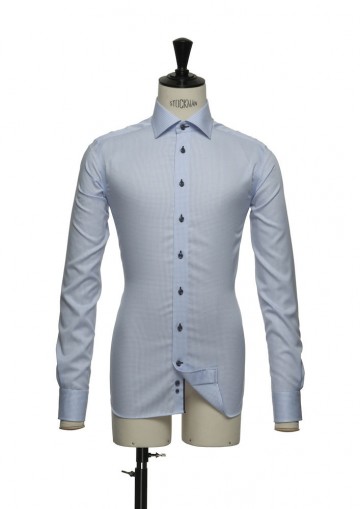 Red Bow 21 - slim fit hemelsblauw geruit