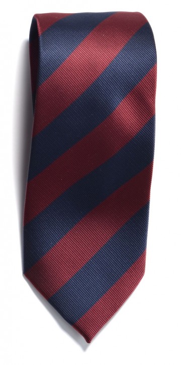 JHF Tie Striped Marineblauw / Wijnrood