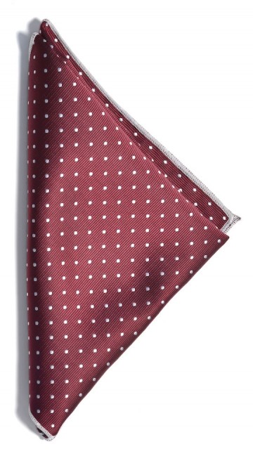 JHF Pocket Square Wijnrood / Wit