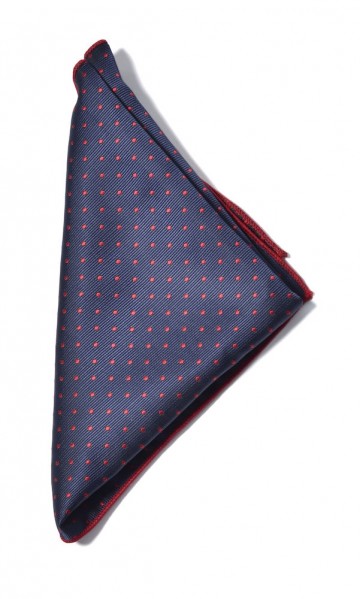 JHF Pocket Square Marineblauw / Rood