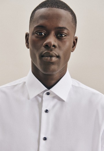 293690 Seidensticker Men's Shirt Poplin Shaped Fit LS wit kraag