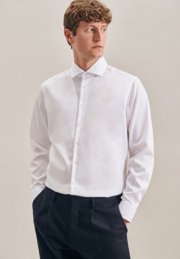295007 Seidensticker Men's Shirt Twill Shaped Fit LS wit