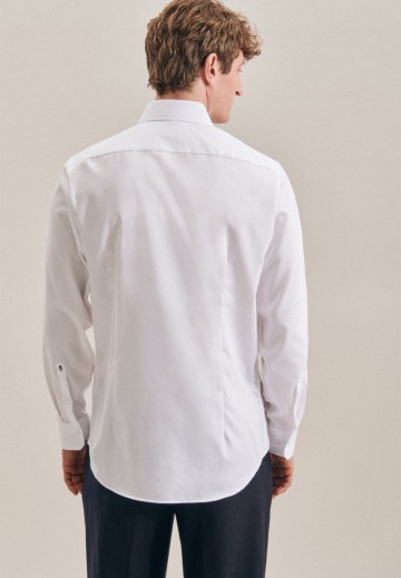 295007 Seidensticker Men's Shirt Twill Shaped Fit LS wit achter