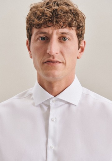 295007 Seidensticker Men's Shirt Twill Shaped Fit LS wit kraag