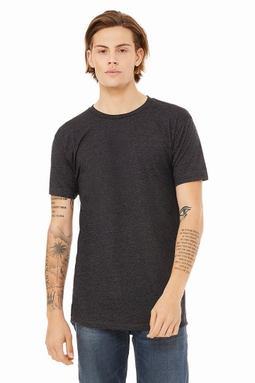 3006 B+C Long Body Urban T-shirt donkergrijs heather