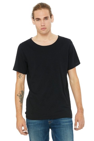 3014 B+C Canvas Unisex Raw Neck T-shirt zwart