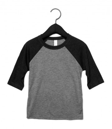 B+C Kids Canvas Toddler Baseball T-shirt 3/4 mouw 3200T grijs houtskoolzwarttriblend
