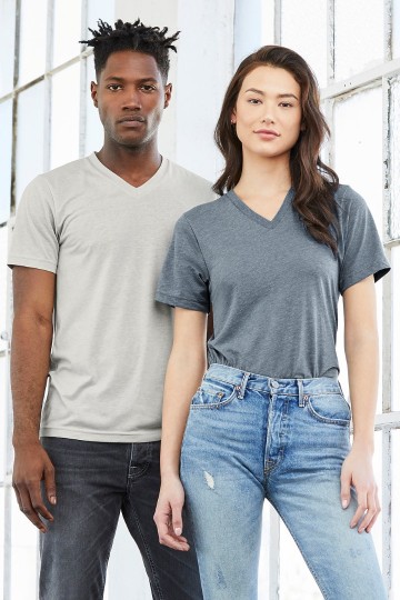 3415 B+C Unisex Triblend T-shirt V-hals