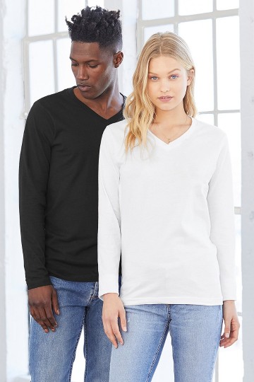 3425 B+C Unisex T-shirt met V-hals Triblend met LM