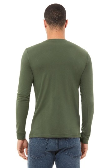 3501 B+C Canvas Unisex Jersey T-shirt LM militairgroen achter