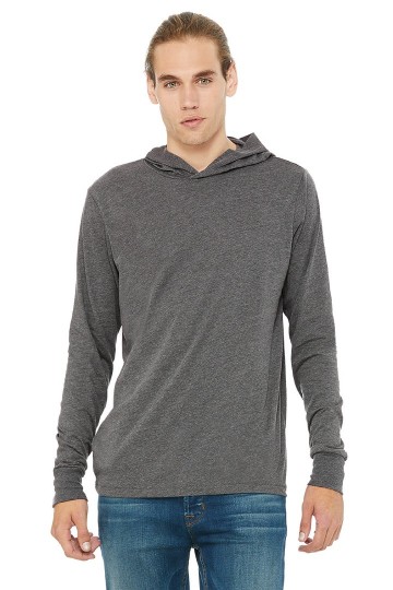 3512 B+C Canvas Unisex Jersey Hooded T-shirt met LM diep heather