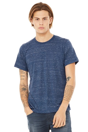 3650 B+C Canvas Unisex Poly/Cotton T-shirt marineblauw marmer