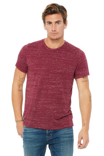 3650 B+C Canvas Unisex Poly/Cotton T-shirt maroon marmer