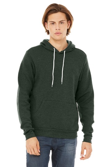 3719 B+C Unisex Pullover Hoodie bosgroen heather
