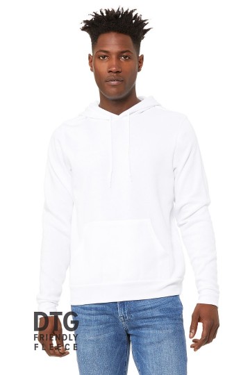 3719 B+C Unisex Pullover Hoodie dtg wit