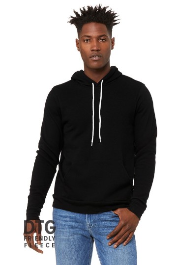 3719 B+C Unisex Pullover Hoodie dtg zwart
