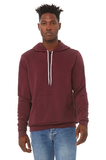 3719 B+C Unisex Pullover Hoodie maroon