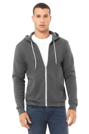 3739 B+C Canvas Unisex Full Zip Hoodie asfalt