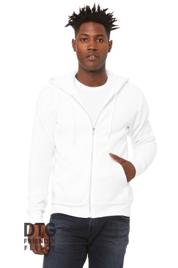 3739 B+C Canvas Unisex Full Zip Hoodie dtg wit