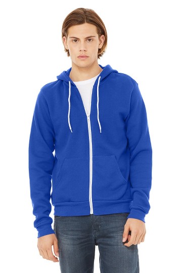 3739 B+C Canvas Unisex Full Zip Hoodie echt koningsblauw