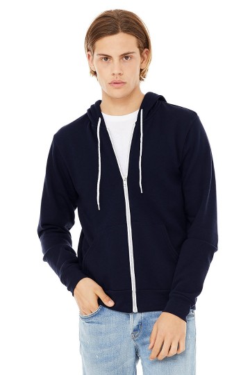 3739 B+C Canvas Unisex Full Zip Hoodie marineblauw