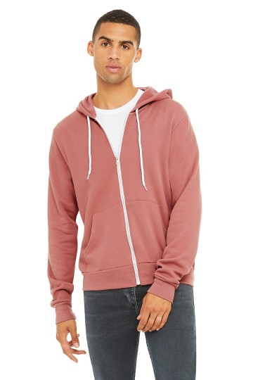 3739 B+C Canvas Unisex Full Zip Hoodie mauve