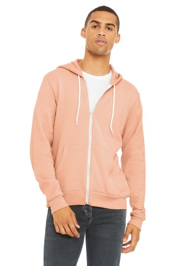 3739 B+C Canvas Unisex Full Zip Hoodie perzik