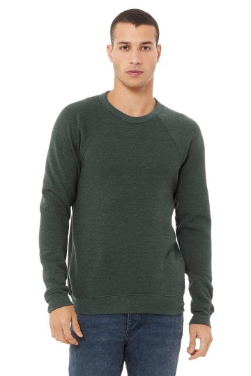 3901 B+C Canvas Unisex Sponge Fleece Sweatershirt bosgroen heather