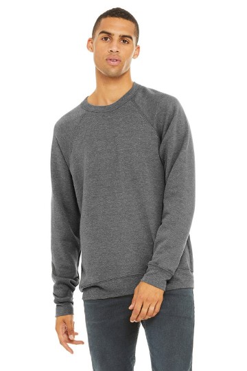 3901 B+C Canvas Unisex Sponge Fleece Sweatershirt grijs triblend