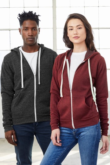 3909 B+C Canvas Unisex Triblend Full Zip Hoodie