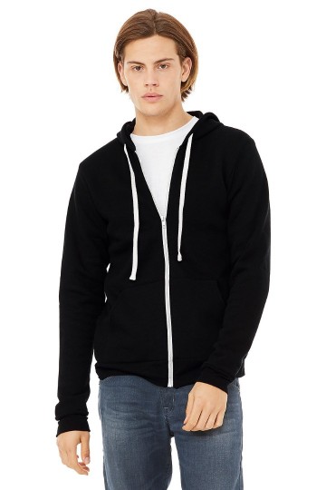 3909 B+C Canvas Unisex Triblend Full Zip Hoodie zwart triblend