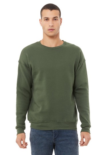 3945 B+C Canvas Unisex Drop Shoulder Sweatshirt militairgroen