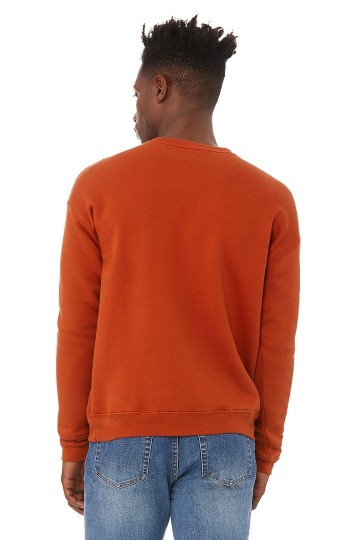 3945 B+C Canvas Unisex Drop Shoulder Sweatshirt steenrood achter