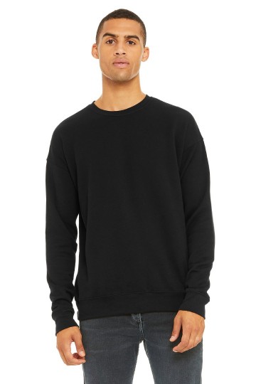 3945 B+C Canvas Unisex Drop Shoulder Sweatshirt zwart