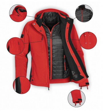 SSJ-1 Stormtech Atmosphere 3 in 1 jas rood/zwart