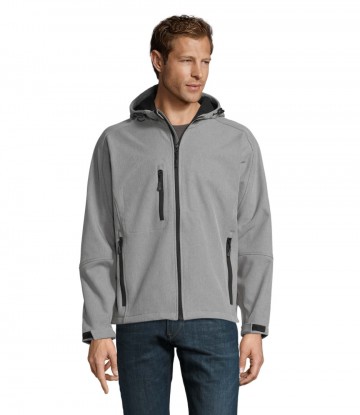 46602 Sol's Replay Men Softshell Jack heathergrijs