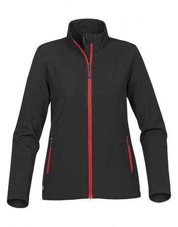 469.18 Stormtech dames Orbiter Softshell jas zwart/rood