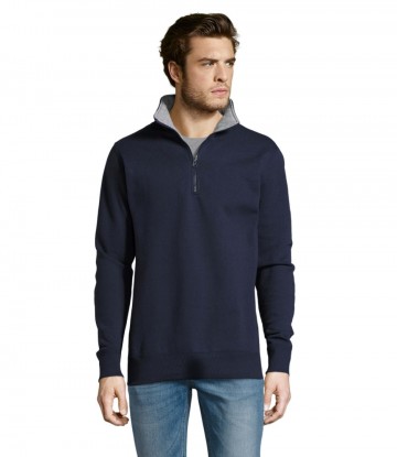 47300 Sol's Scott heren sweater met 1/4 rits fransmarineblauw