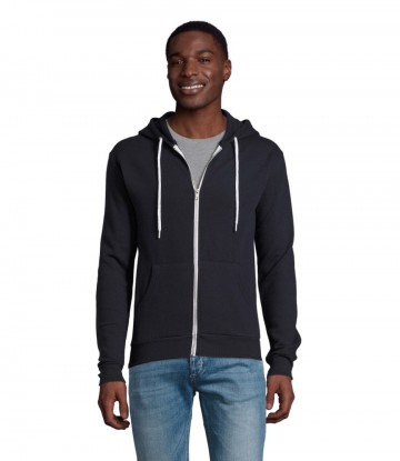 47700 Sol's Silver unisex sweater jack met kap absysblauw