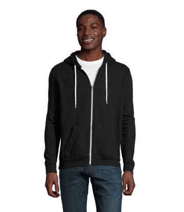 47700 Sol's Silver unisex sweater jack met kap zwart