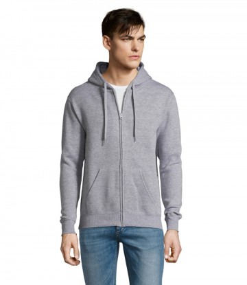 47800 Sol's Seven heren sweater jack met kap grijsmelange