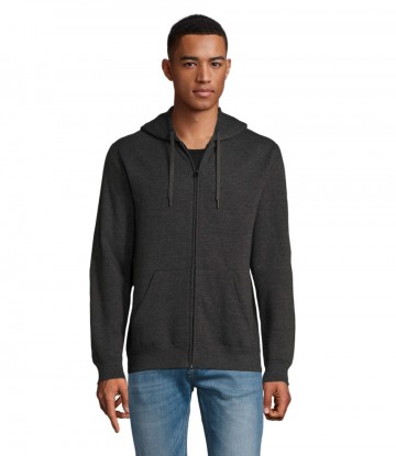 47800 Sol's Seven heren sweater jack met kap houtskoolgrijs