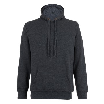 Logo Star Hindeloopen Best Deal sweater met kap donkerheathergrijs