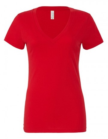 6035 B+C T-shirt met Diepe V-hals rood