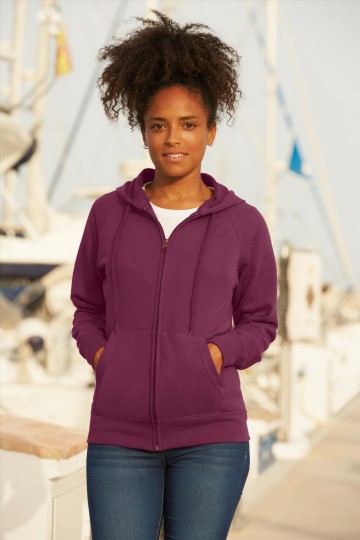 621500 FOTL Lady-Fit Lightweight Hooded Sweat Jacket