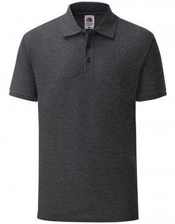 630420 FOTL Tailored Fit Polo donker heather grijs